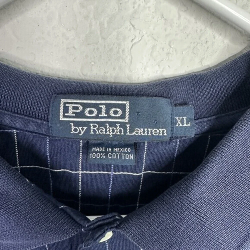 Polo Ralph Lauren Shirt Men XL Blue Plaid Short Sleeve Golf Business Preppy Polo